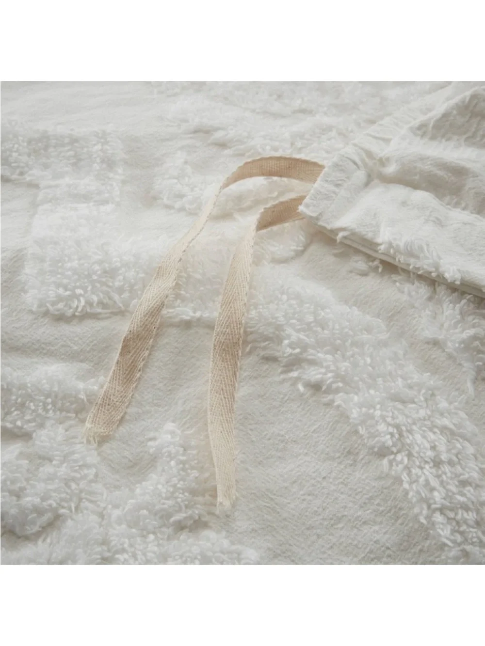 3pc Full/Queen Eugenia Cotton Damask Com forter Set White